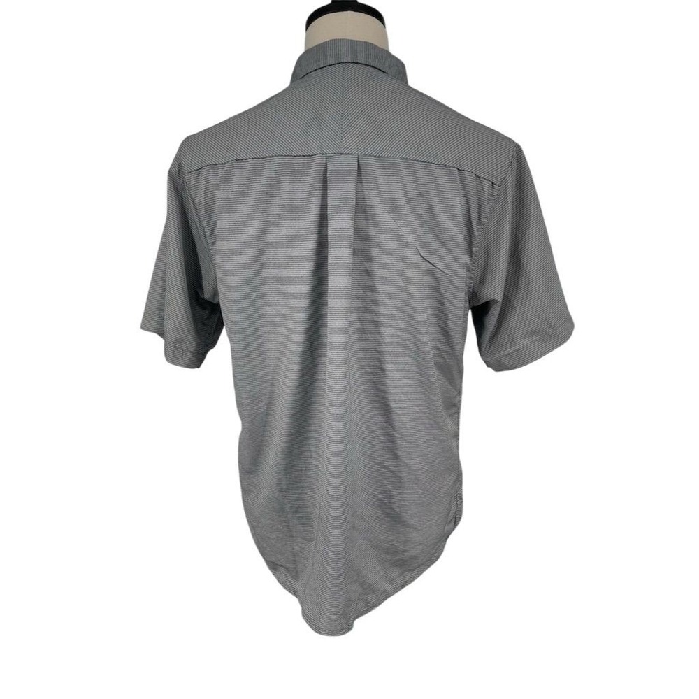 KAVU Men's Striped Short Sleeve Button-Up Shirt Gray Size M Casual - Picture 7 of 11